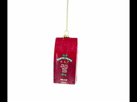 Santa's Dog Treat Pack Blown Glass Christmas Ornament