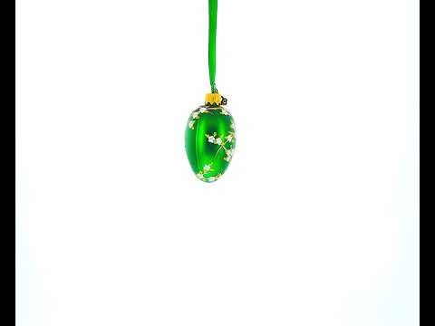 1901 Kelch Apple Blossom Mini Glass Egg Ornament 2.9 Inches