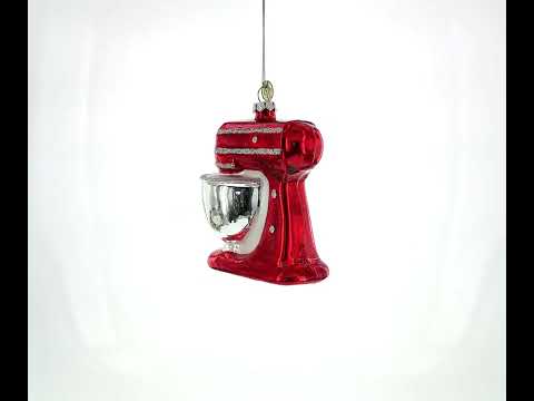 Retro Stand Kitchen Mixer Glass Christmas Ornament