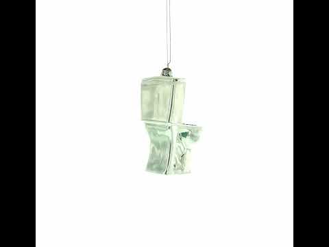 Skurriler Weihnachtsbaumschmuck aus Toilettenglas