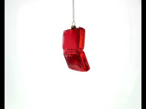 Handyman with Toolbox Glass Christmas Ornament
