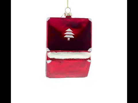 Retro Record Vinyl Player Glass Christmas Ornament