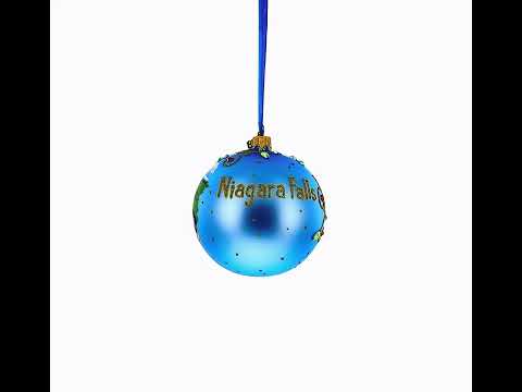 Weihnachtskugel aus Glas mit Niagara-Motiv (USA/Kanada), 10 cm (4 Zoll)