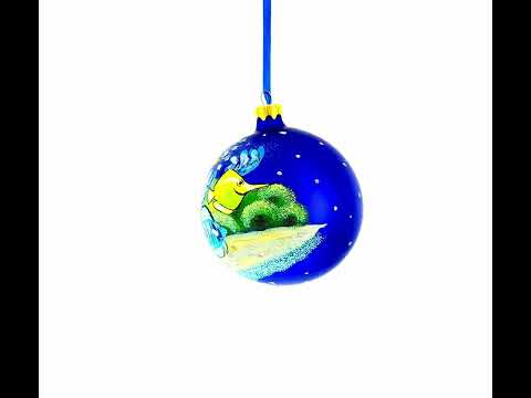 Tropical Aquarium Glass Ball Christmas Ornament 4 Inches