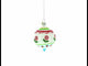 White Floral Pattern Finial Blown Glass Christmas Ornament
