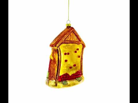 Large Nativity Scene Glass Christmas Ornament