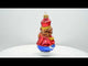 Bear Cub Drummer Glass Christmas Ornament