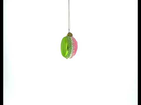 Macarons Mini Glass Christmas Ornament