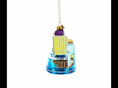 Landmarks of Miami, Florida Glass Christmas Ornament