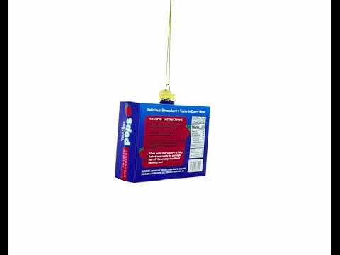 Frosted Strawberry Toaster Box Glass Christmas Ornament