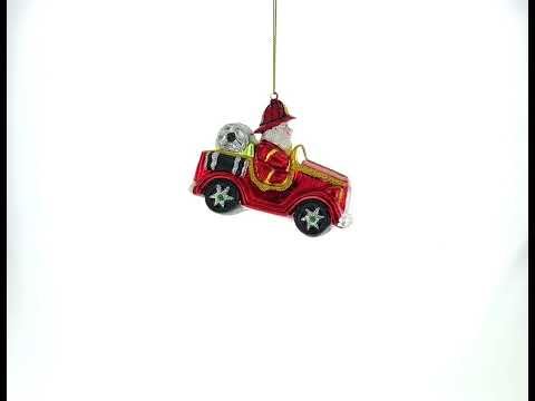 Weihnachtsschmuck aus Glas: Weihnachtsmann/Feuerwehrmann