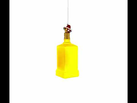 Tequila Bottle with Sombrero Glass Christmas Ornament