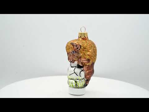 Bison Glass Christmas Ornament