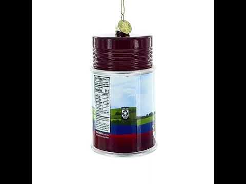 Jellied Cranberry Sauce Can Glass Christmas Ornament