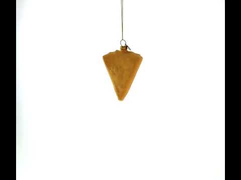 Cake Slice Glass Christmas Ornament