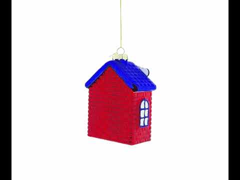 New York Hot Dog Stand with Santa Glass Christmas Ornament