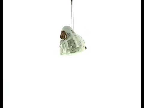 Sheep Family Glass Christmas Ornament