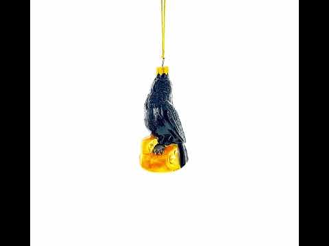 Black Crow Glass Christmas Ornament
