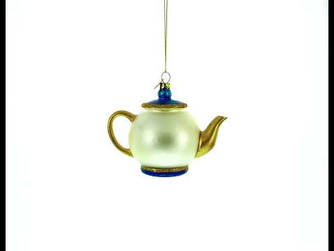 Decorated Teapot Glass Christmas Ornament