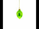 Lime with Shiny Leaf Glass Christmas Ornament