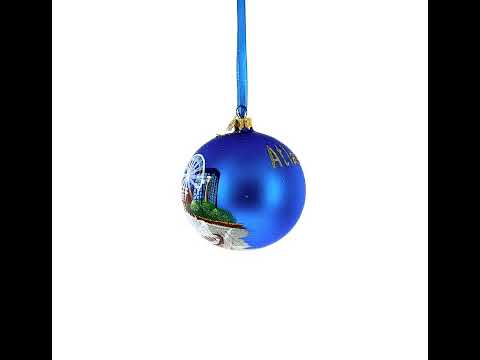 Atlanta, Georgia Jeweled Glass Ball Christmas Ornament 4 Inches