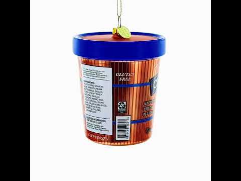 Chocolate Ice Cream Pint Glass Christmas Ornament