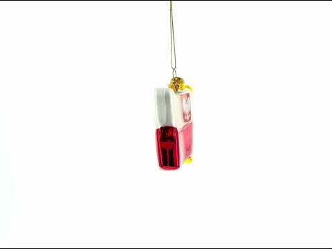 Waving Flag of Poland Glass Christmas Ornament