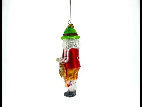 Bavarian Nutcracker with Beer Stein Glass Christmas Ornament
