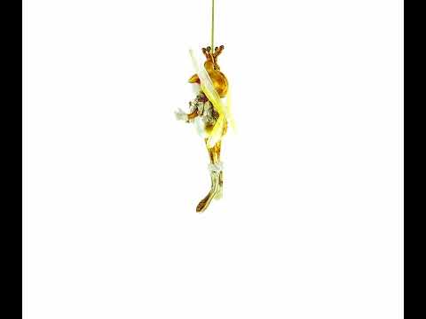 Fairy Frog with Wings Glass Christmas Ornament