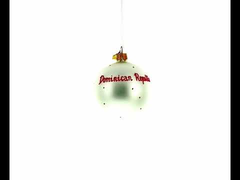 Weihnachtskugel aus Glas mit Flagge der Dominikanischen Republik, 8,25 cm (3,25 Zoll)