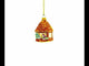 Birds Nestled in a Birdhouse Glass Christmas Ornament