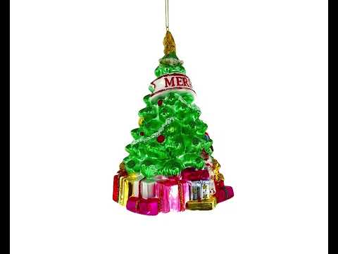 Decorated Christmas Tree Glass Christmas Ornament