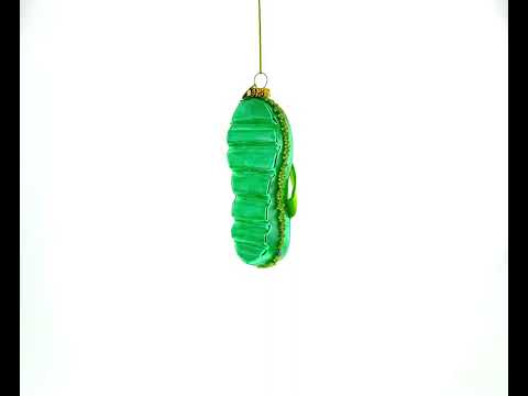 Tropical Turquoise Flip Flops with Fish Design Glass Christmas Ornament