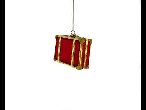 Well-Traveled Suitcase Glass Christmas Ornament