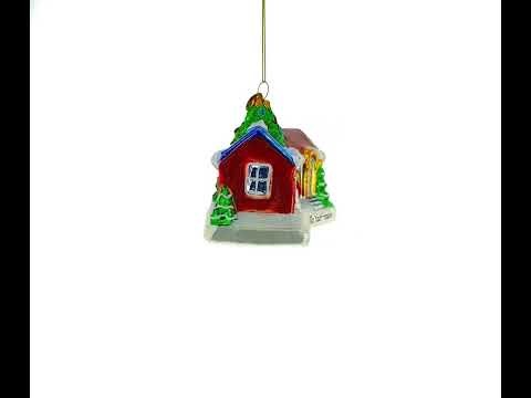 Neighborly Welcome House Glass Christmas Ornament