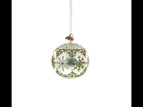 Vintage-Style Reflector on White Ball Christmas Ornament