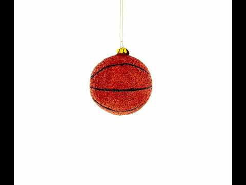 Slam-Dunk Basketball Glass Christmas Ornament