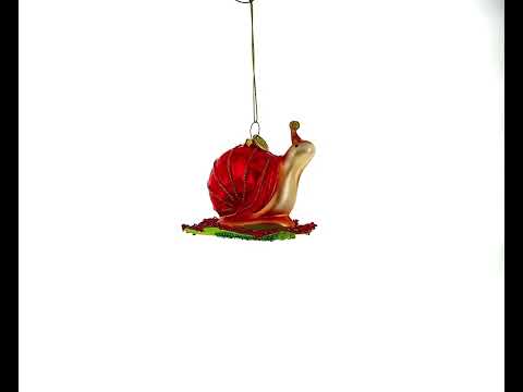 Schnecke auf einem grünen Blatt, Weihnachtsschmuck aus Glas