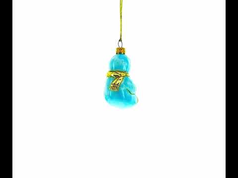 Toddler Boy in Blue Glass Christmas Ornament