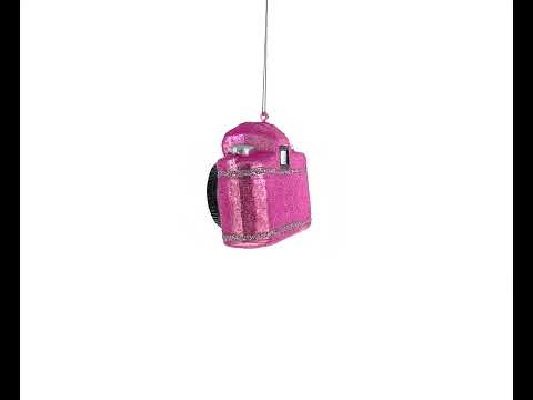 Vintage rosa Kamera-Glas-Weihnachtsschmuck