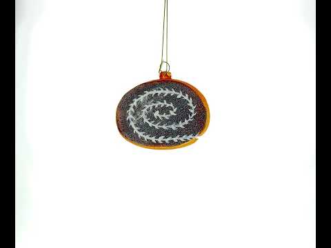 Chocolate Roll Cake Glass Christmas Ornament