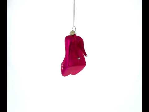 Chic Pink High Heels Glass Christmas Ornament