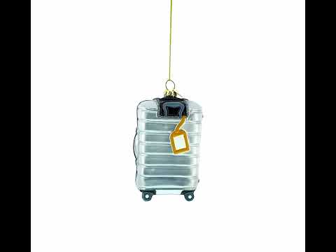 San Francisco Landmarks Suitcase Blown Glass Christmas Ornament