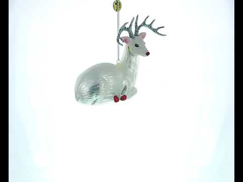 Weißer Hirsch, Weihnachtsschmuck aus Glas