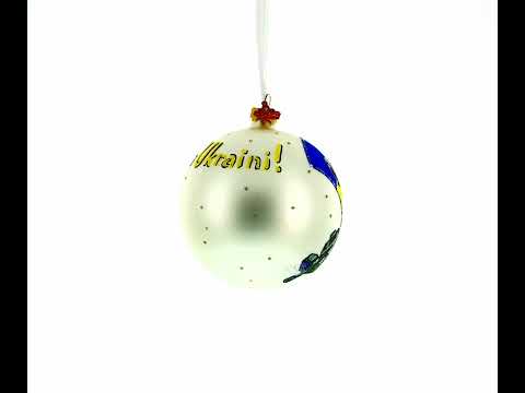 Weihnachtskugel aus Glas mit Motiven der ukrainischen Streitkräfte, 10 cm (4 Zoll)