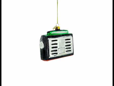 Vintage-Kassettenspieler-Boombox-Weihnachtsbaumschmuck aus Glas
