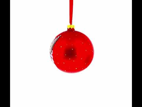 Truthahn auf dem Feld, Thanksgiving-Weihnachtskugel aus Glas, 10 cm (4 Zoll)
