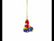 Santa Driving Blue Car Glass Ornaments