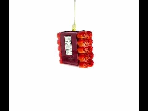 Adorno navideño de cristal con forma de caja de salchicha ahumada