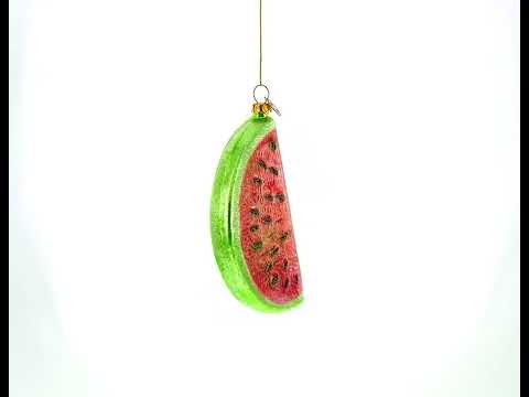 Watermelon Slice Glass Christmas Ornament